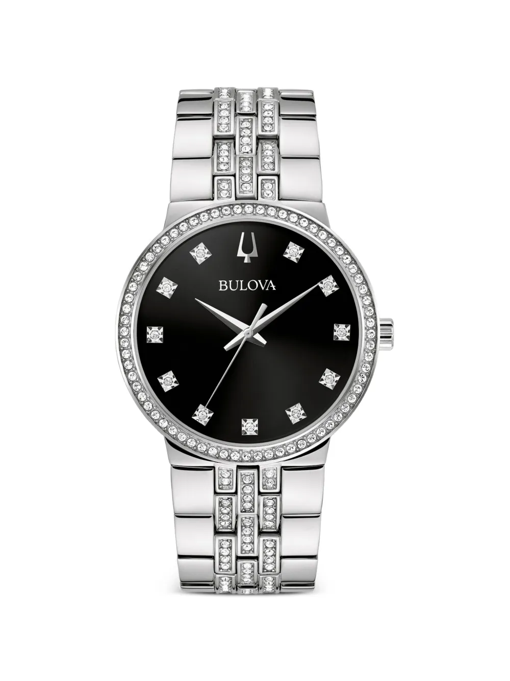 Bulova crystal-embellished 40mm watch - Nero