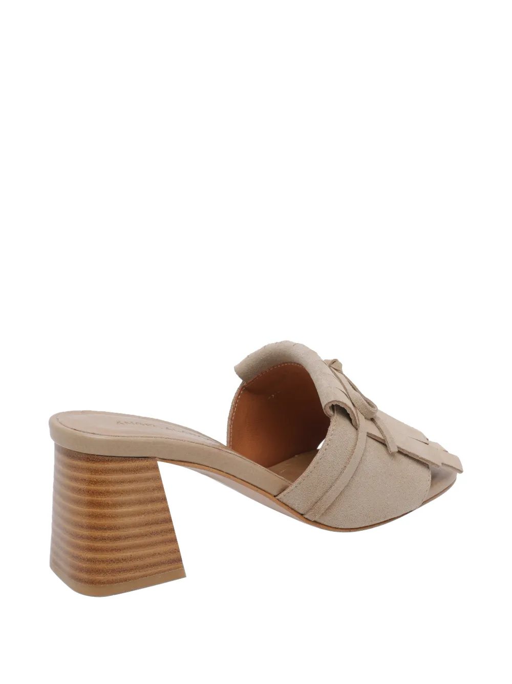 ANGEL ALARCON fringe bow sandals Beige