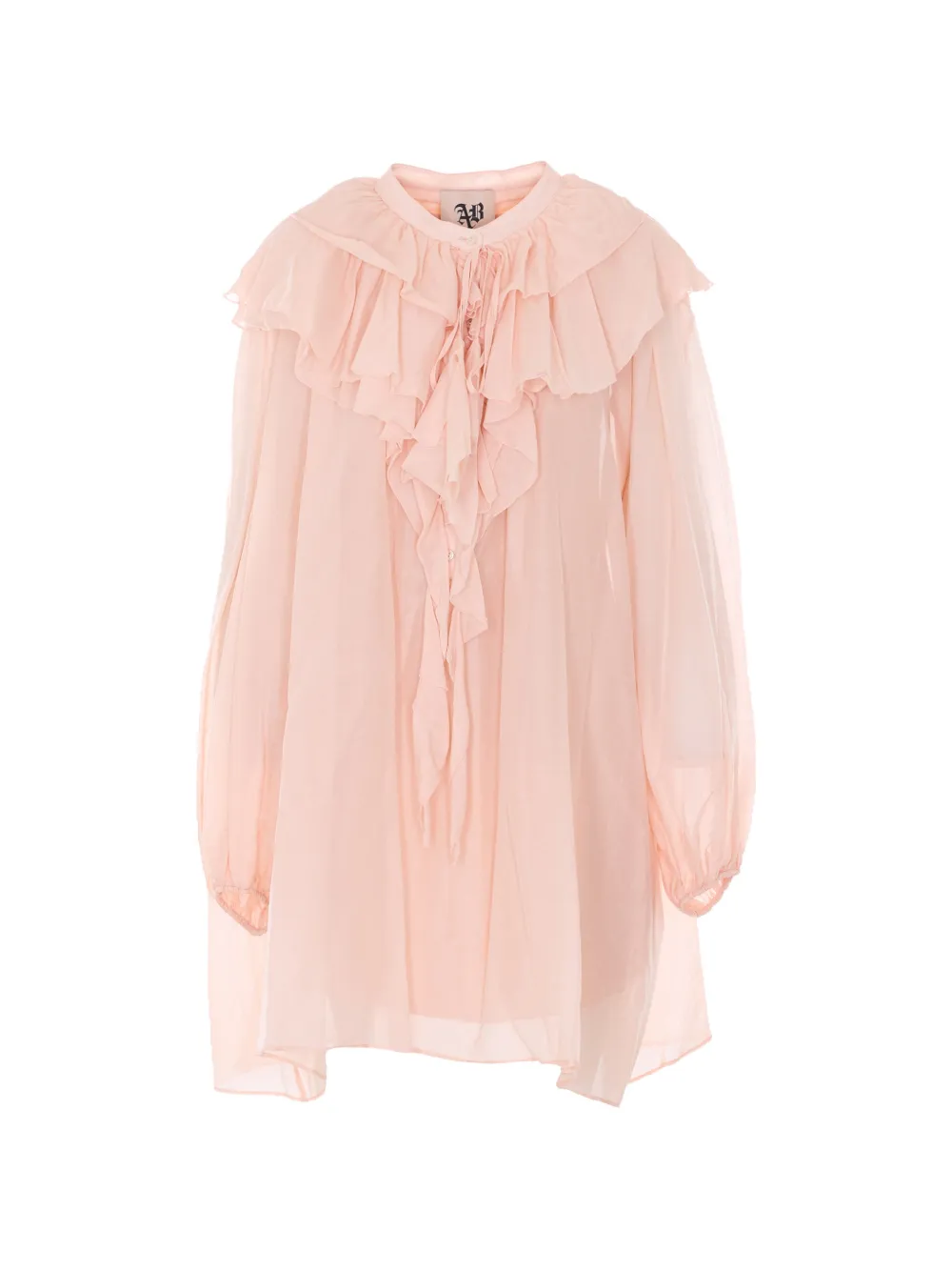 Aniye By Carmen ruffled tie neck mini dress - Rosa