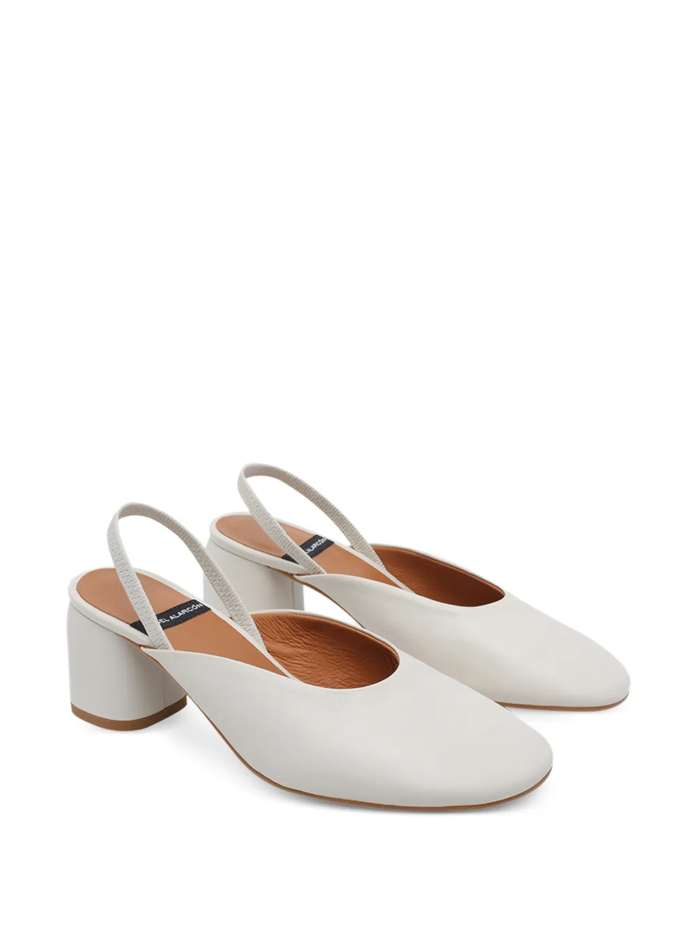 ANGEL ALARCON Slingback pumps met ronde neus Wit