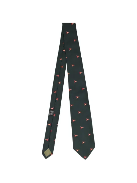 Vintage flag-print tie