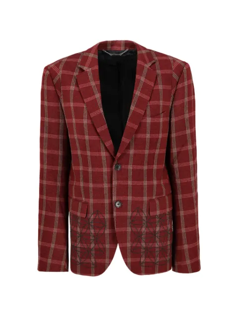 John Richmond Vintage checked embroidered blazer