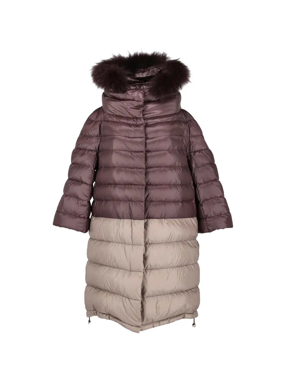 DIEGO M two-tone hooded coat - Viola