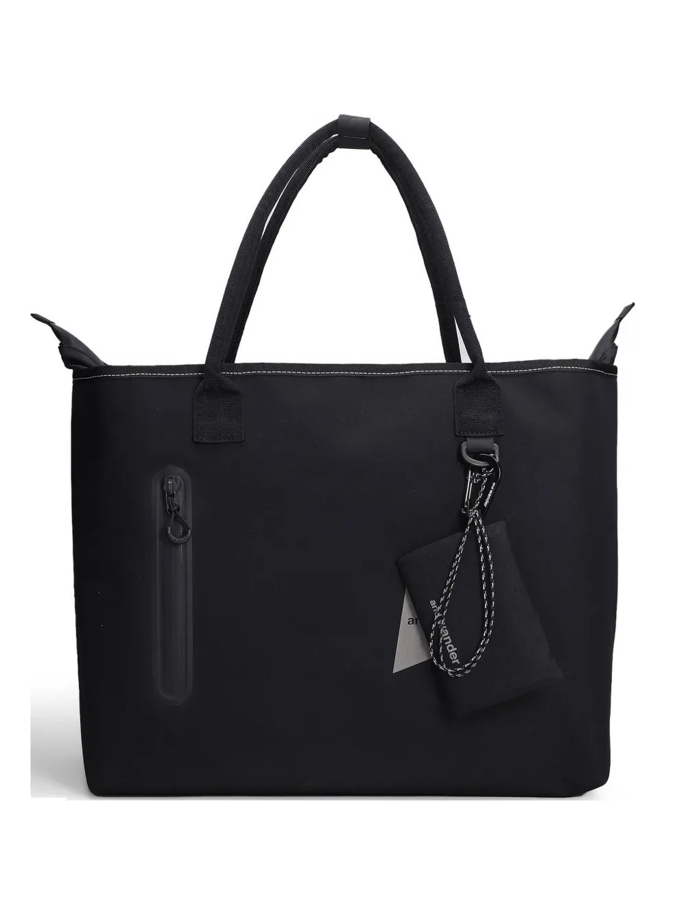 and Wander contrast-stitch pouch-detail tote bag - Nero