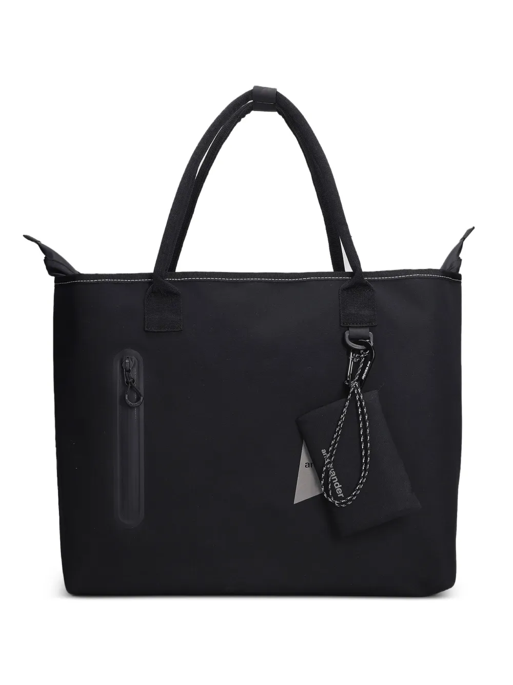 and Wander contrast-stitch pouch-detail tote bag - Nero