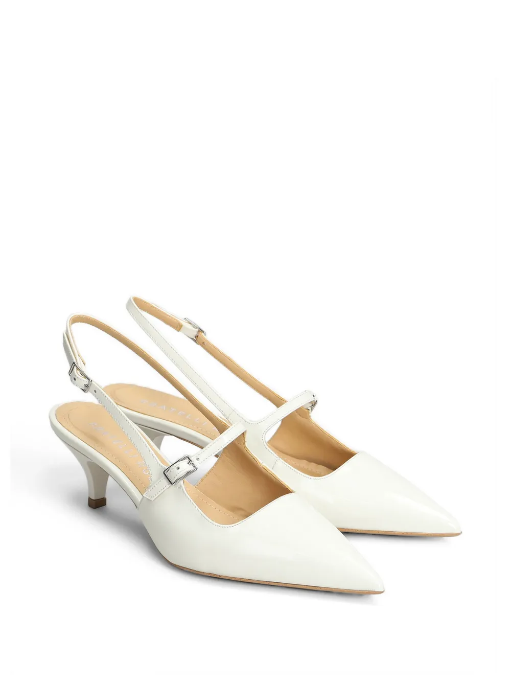 Fratelli Russo Slingback pumps met gelakte afwerking Wit