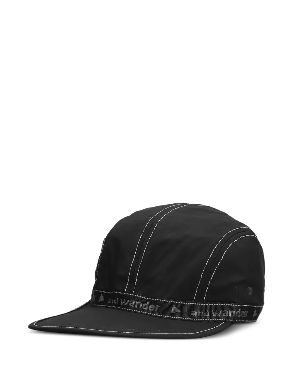 and Wander JQ contrast-stitch logo-tape cap - Nero