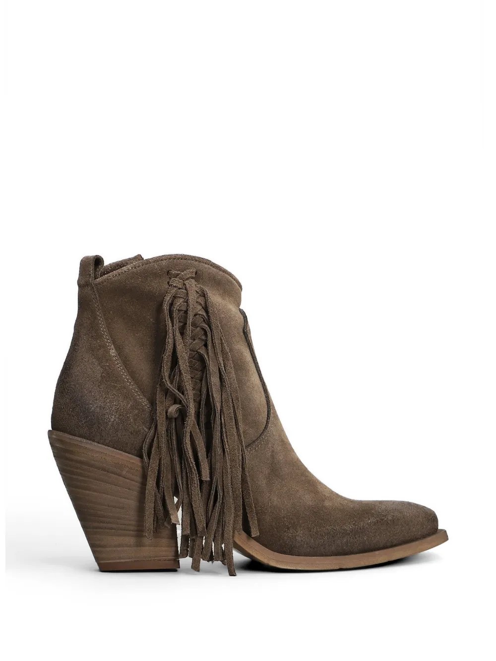 Metisse Fringe-detail Ankle Boots In Brown