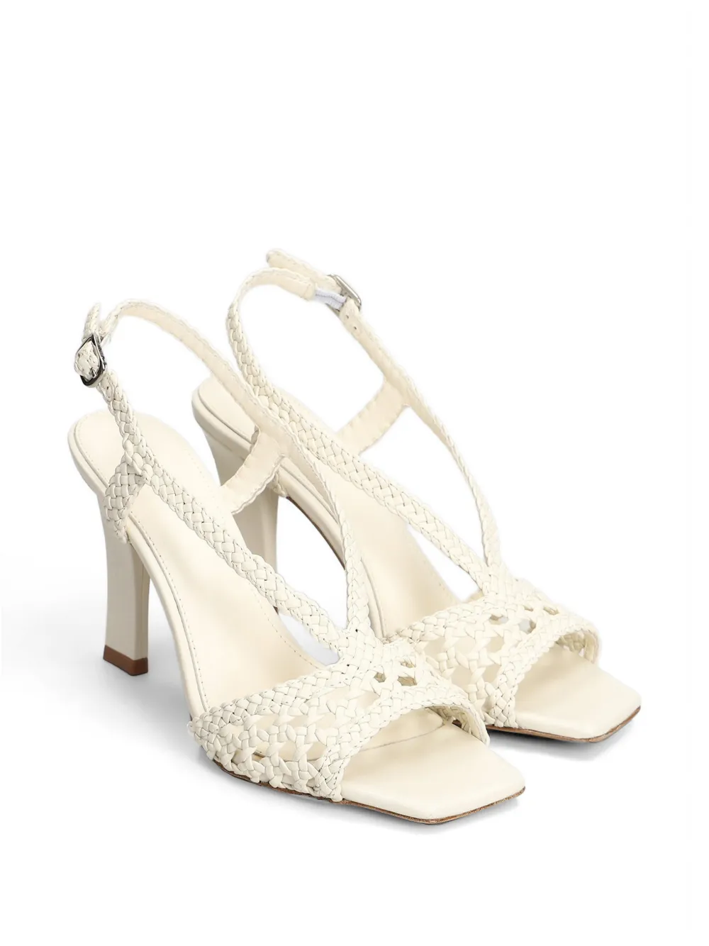 Lola Cruz Tabata braided slingback sandals Wit