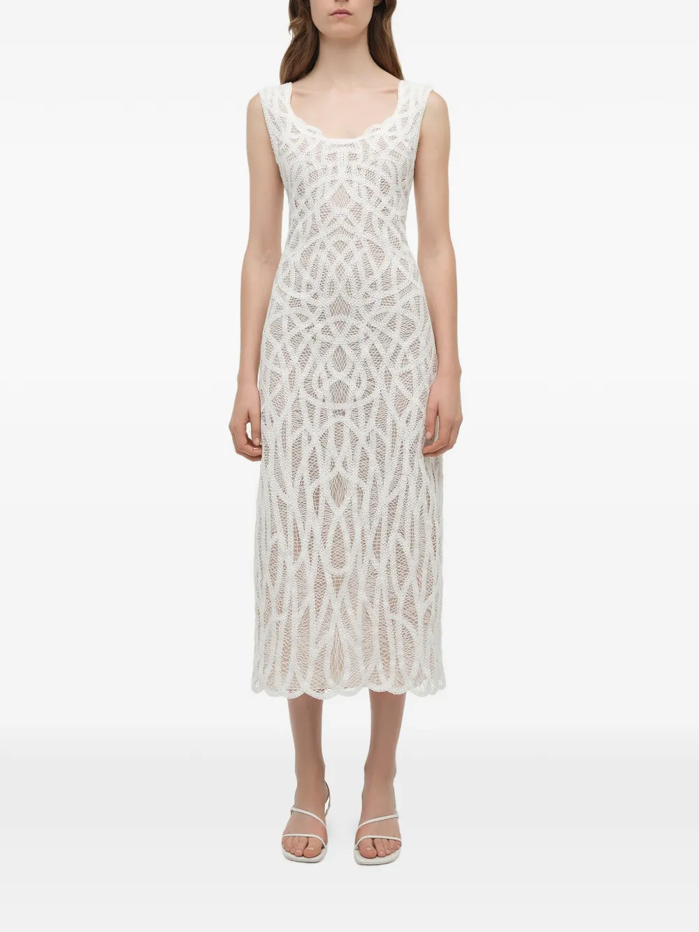 Simkhai Leonora macramé midi dress - Bianco