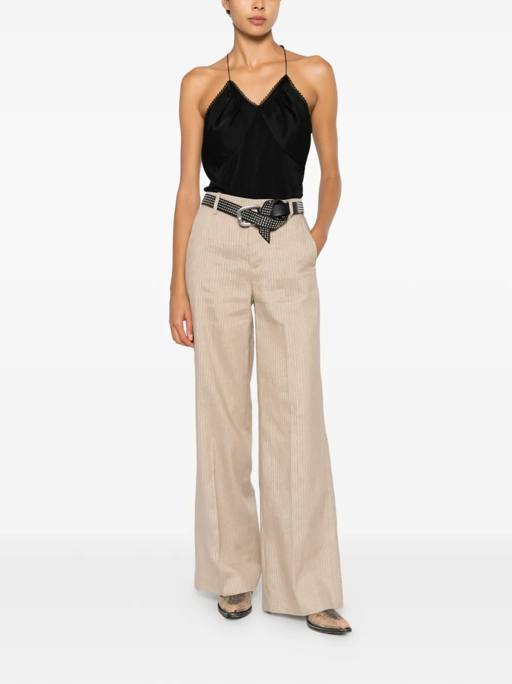 Zadig&Voltaire Broek met wijde pijpen Beige