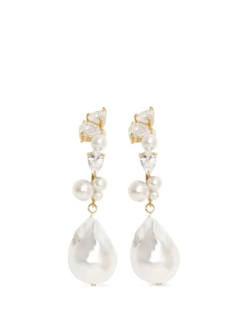 Completedworks topaz and pearl climber earrings