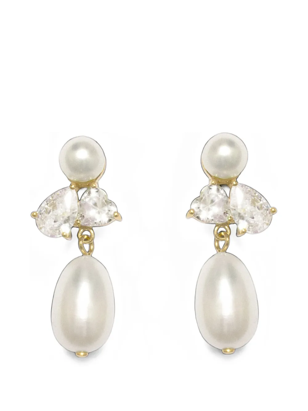 Completedworks Pearl And Zirconia Earrings In Gold