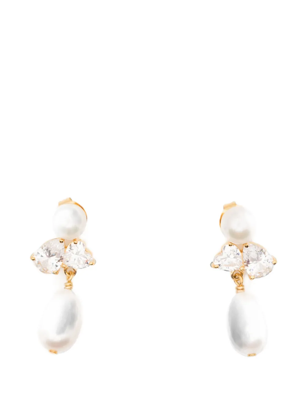 Completedworks pearl and zirconia earrings - Oro