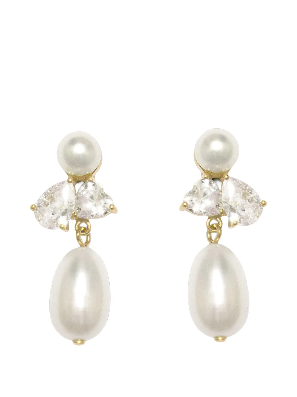 Completedworks pearl and zirconia earrings - Oro