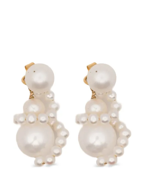 Completedworks boucles d'oreilles pendantes serties de perles