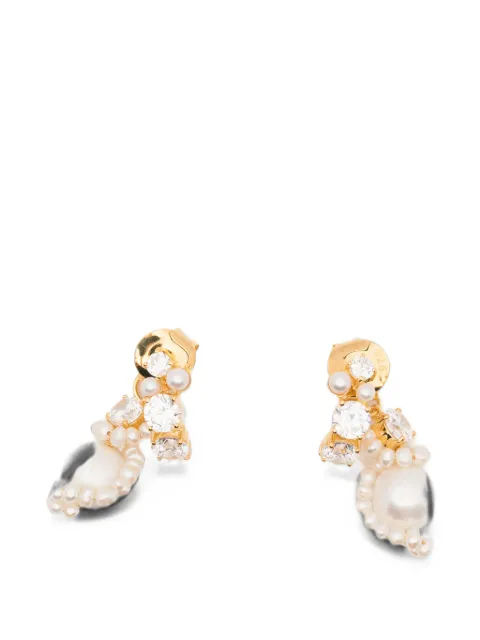 Completedworks pearl and zirconia swirl earrings