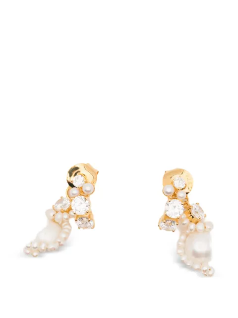 Completedworks pearl and zirconia swirl earrings