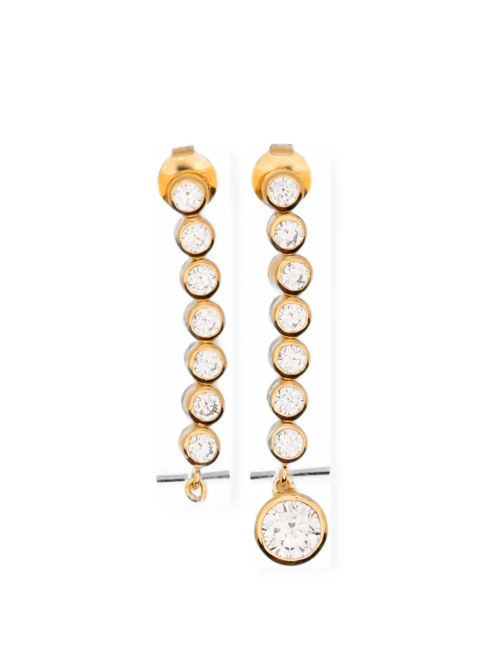 Completedworks zirconia and pearl asymmetric drop earrings - Oro