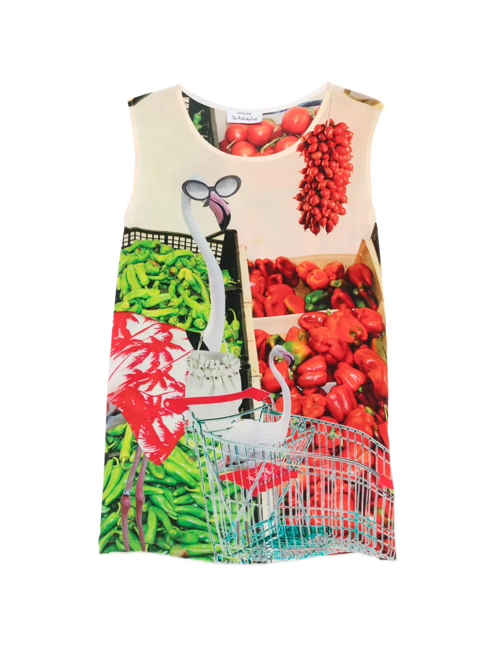 The Artistylist supermarket-print top - Rosso