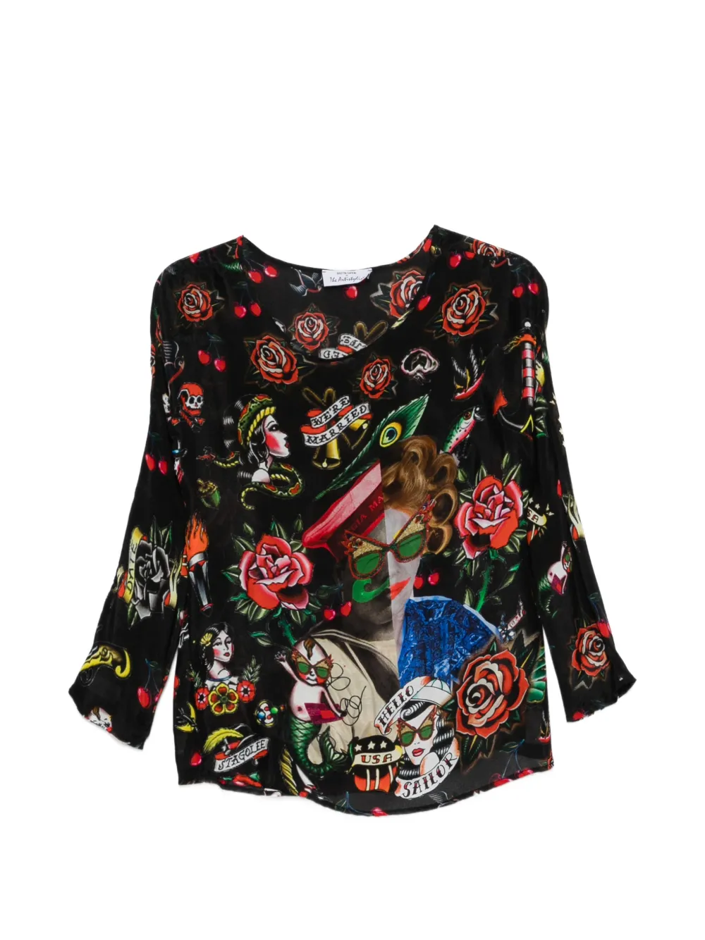 The Artistylist Old School graphic-print blouse - Nero