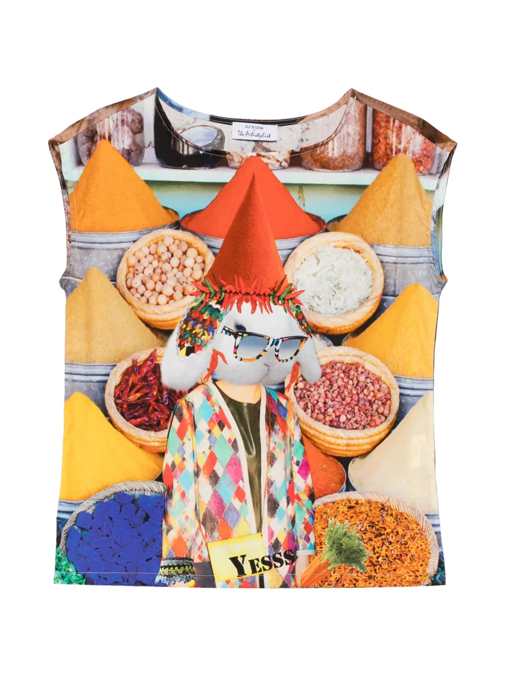 The Artistylist graphic-print cotton vest - Arancione