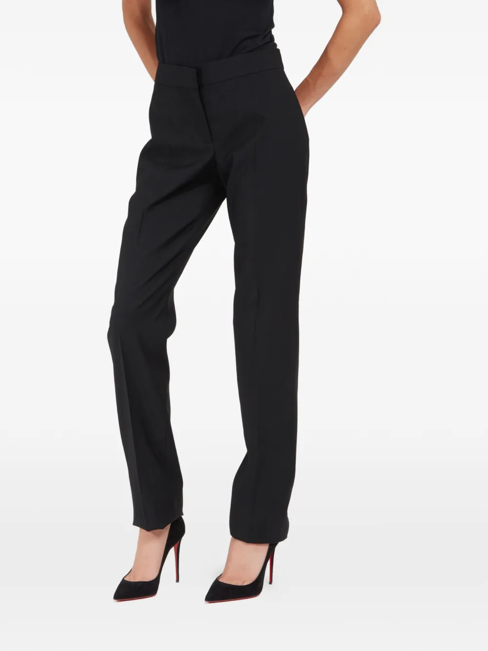 Alexander McQueen High waist pantalon Zwart