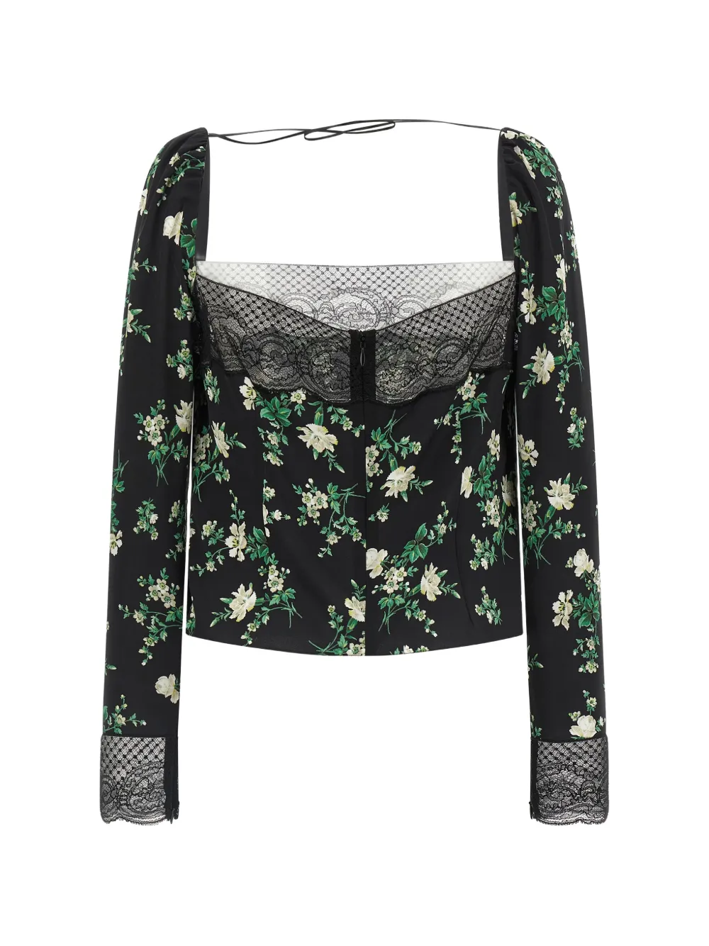 Dolce & Gabbana Shirt met bloemenkant Zwart