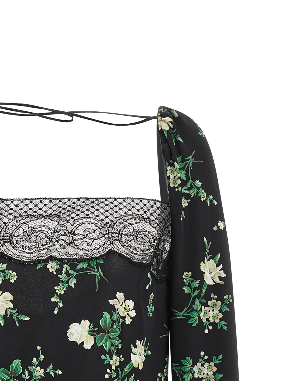 Dolce & Gabbana Shirt met bloemenkant Zwart