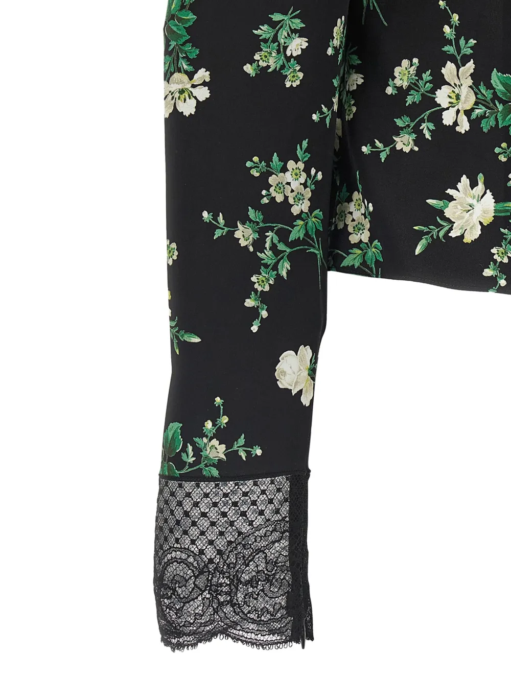 Dolce & Gabbana Shirt met bloemenkant Zwart