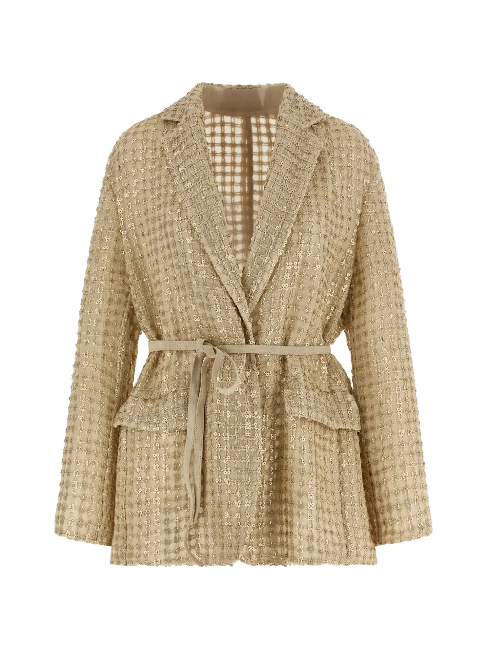 Brunello Cucinelli net embroidery blazer - Gold