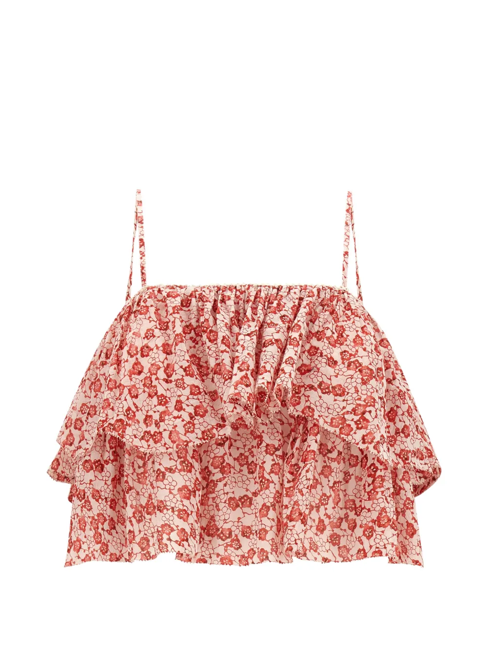 MARANT ÉTOILE Erisa ruffled top - Rosso