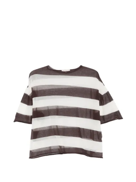 Antonelli Margherita striped sheer T-shirt