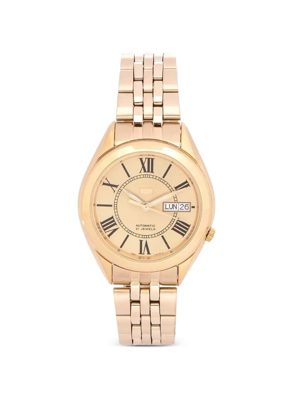 SEIKO PREOWNED Seiko 5 Roman-numeral 38mm watch - Oro