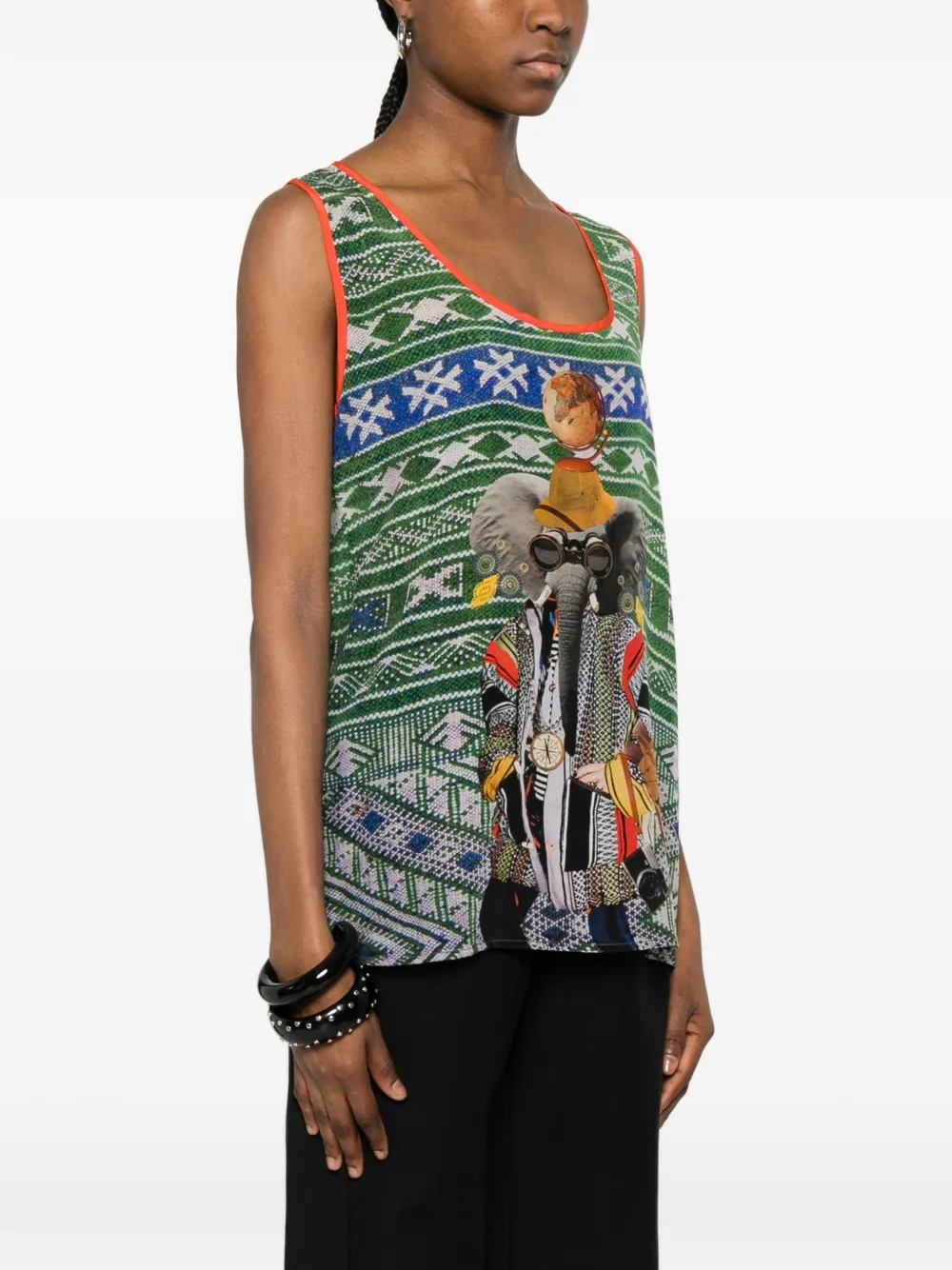 The Artistylist Tanktop met olifant-print Groen