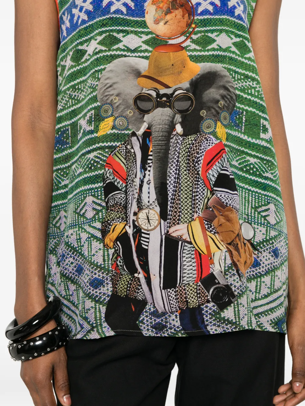 The Artistylist Tanktop met olifant-print Groen