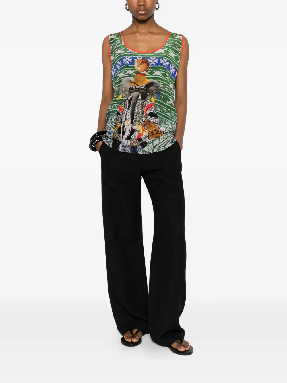 The Artistylist Tanktop met olifant-print Groen