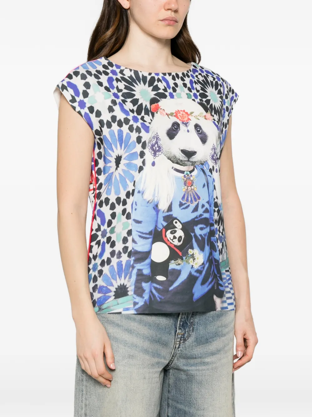 The Artistylist Tanktop met geometrisch patroon en print Wit