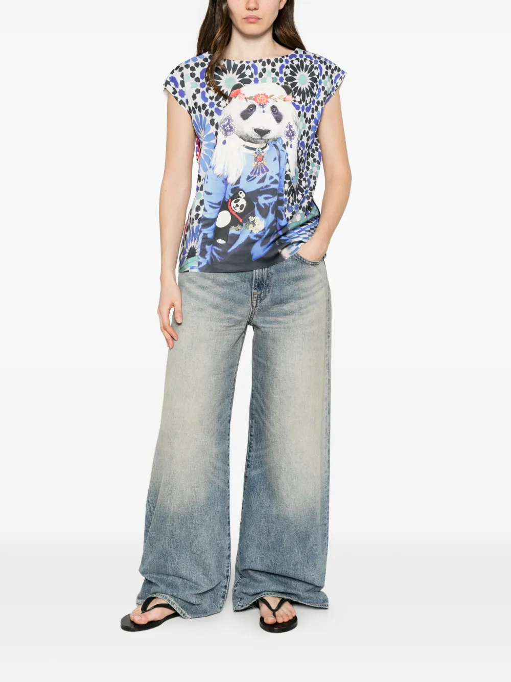 The Artistylist Tanktop met geometrisch patroon en print Wit
