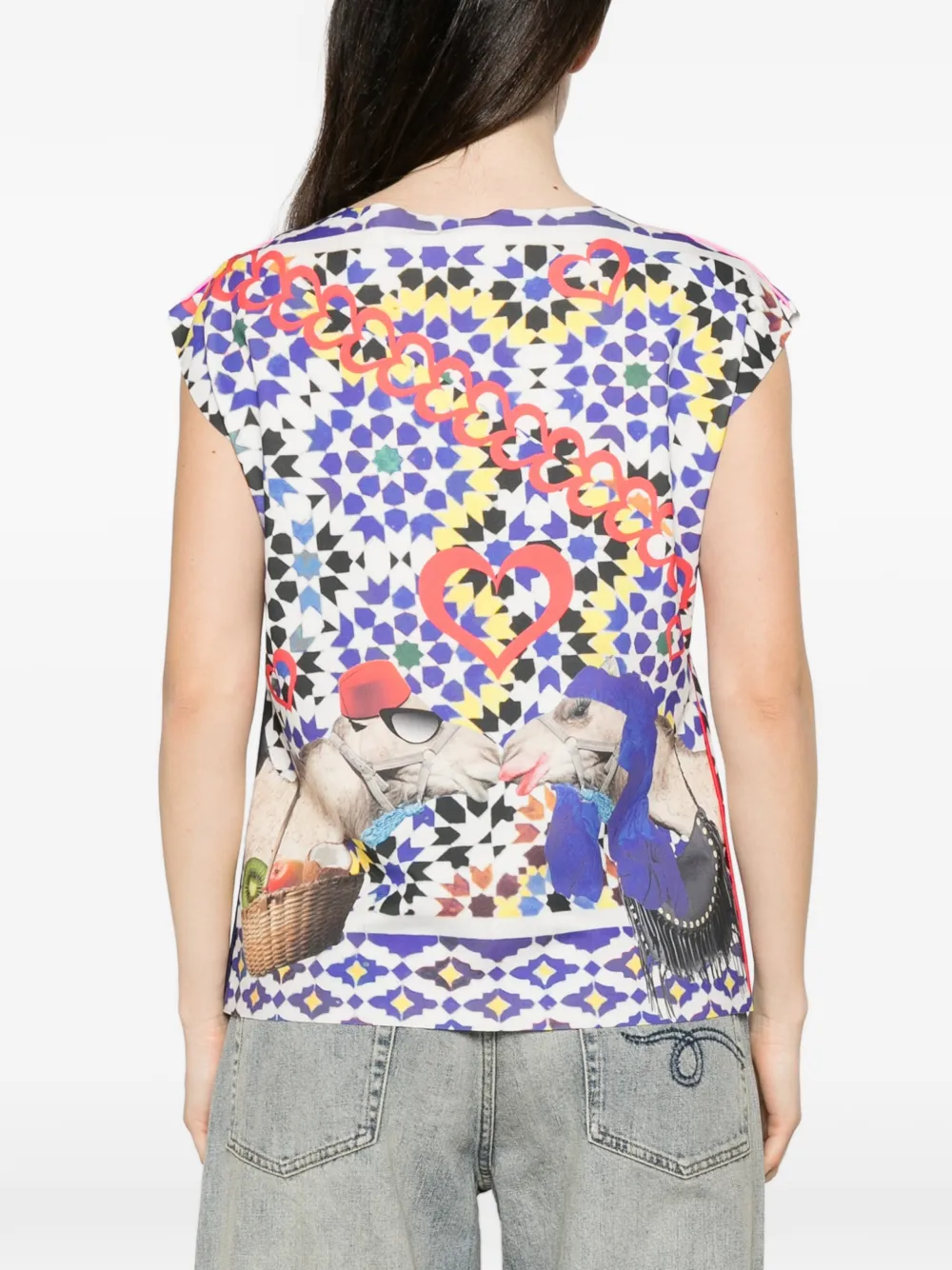 The Artistylist Tanktop met geometrisch patroon en print Wit