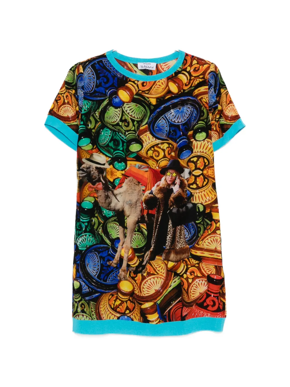 The Artistylist graphic-print short-sleeve mini dress - Arancione