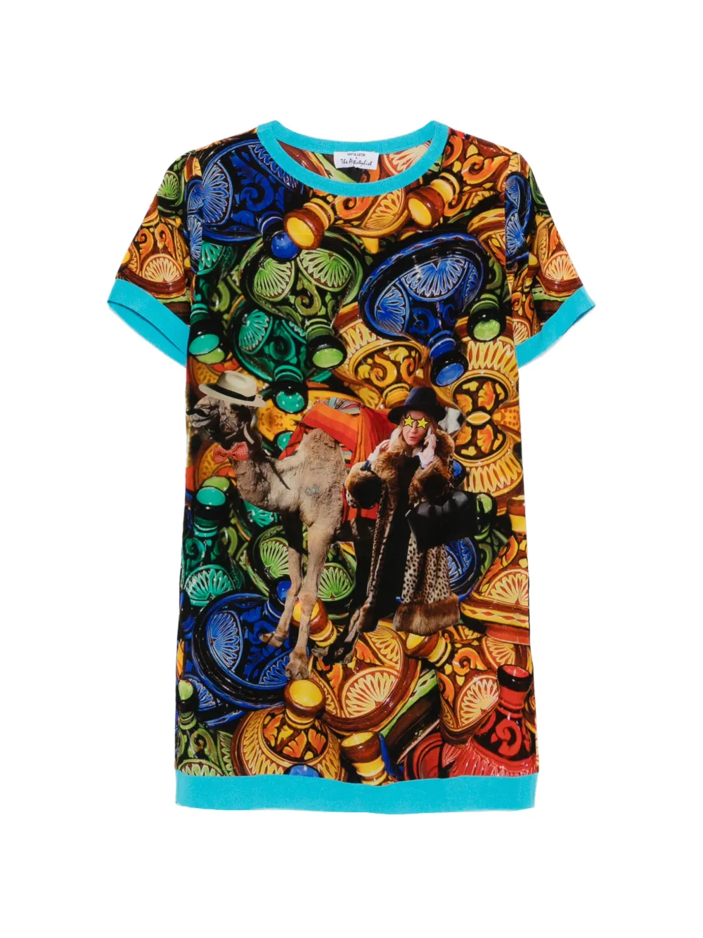 The Artistylist graphic-print short-sleeve mini dress - Arancione