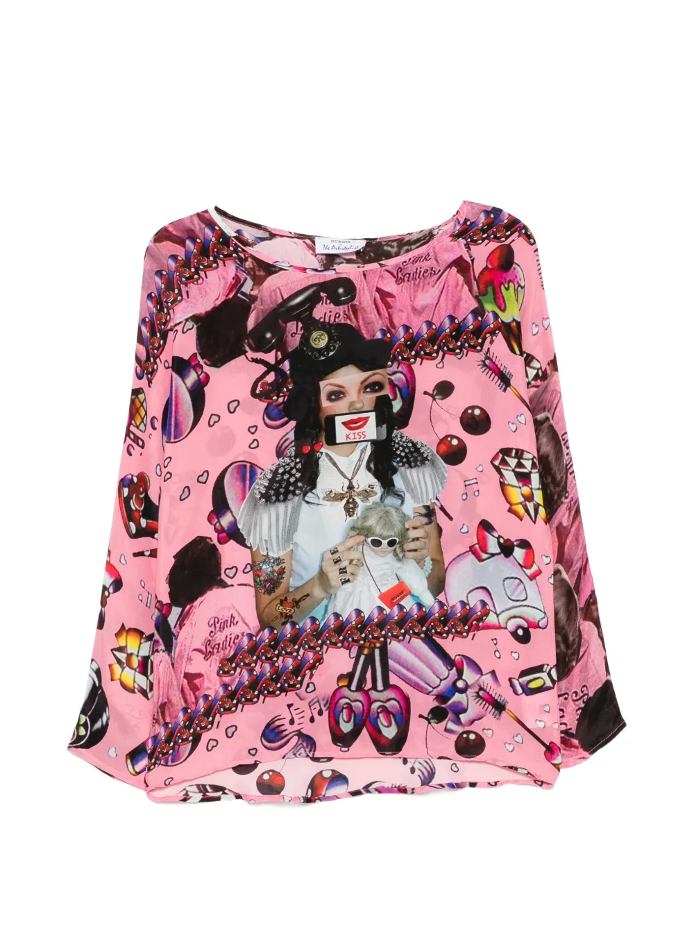 The Artistylist graphic-print long-sleeve blouse - Rosa