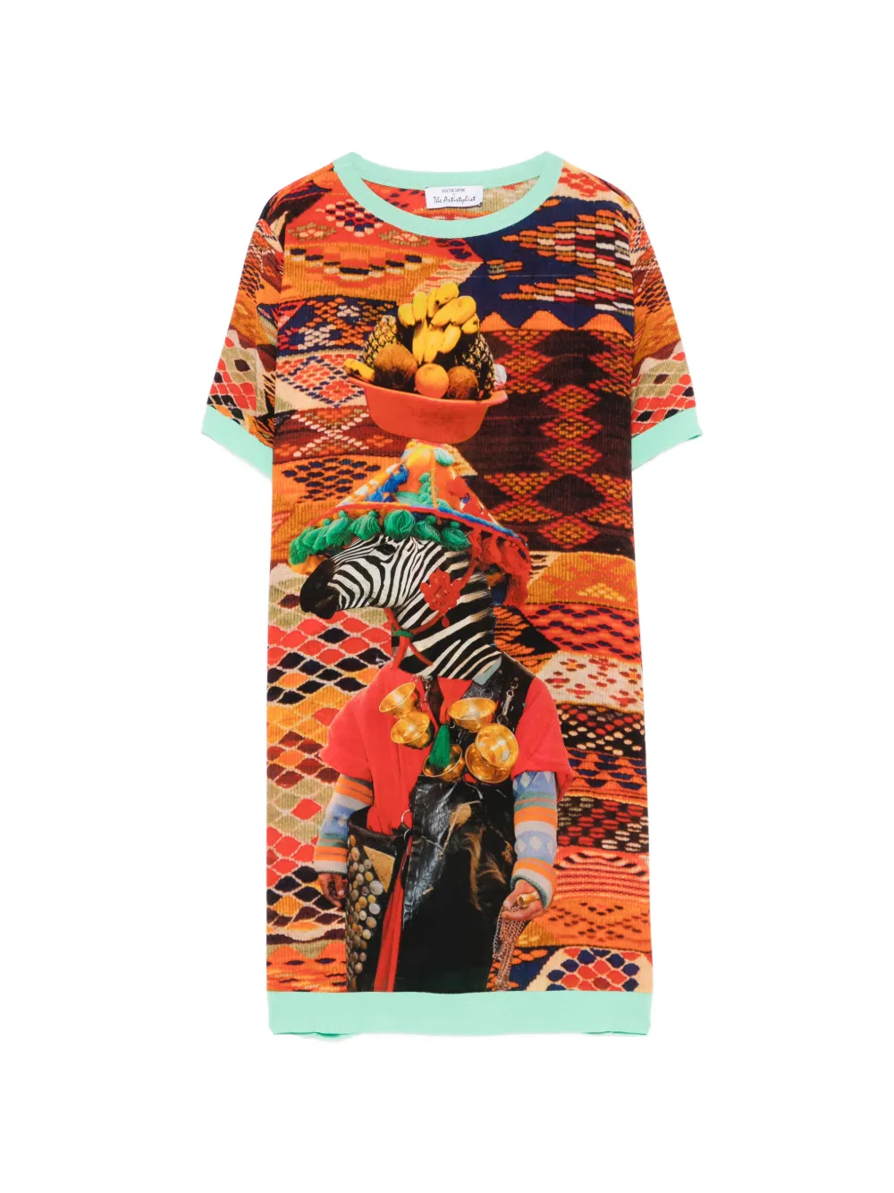 The Artistylist graphic-print silk mini dress - Arancione