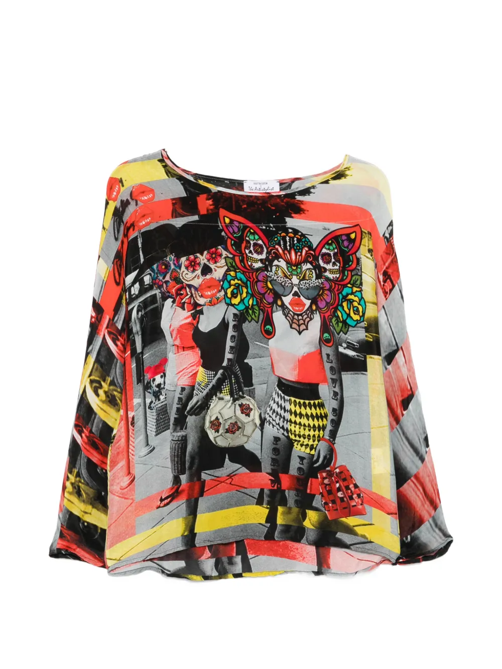 The Artistylist graphic-print long-sleeve blouse - Nero