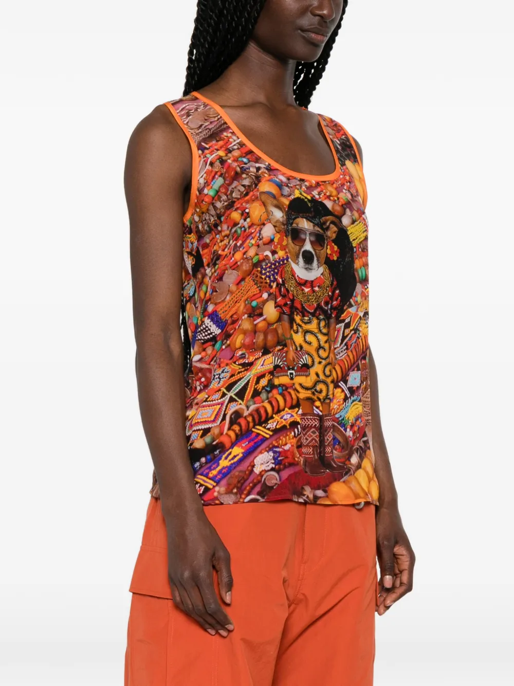 The Artistylist Mouwloze top Oranje