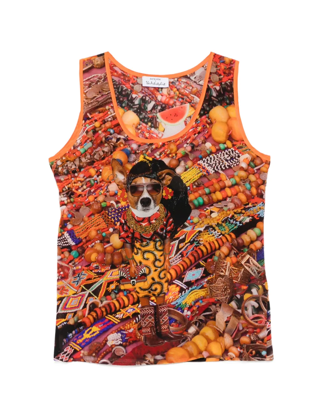 The Artistylist graphic-print sleeveless top - Orange