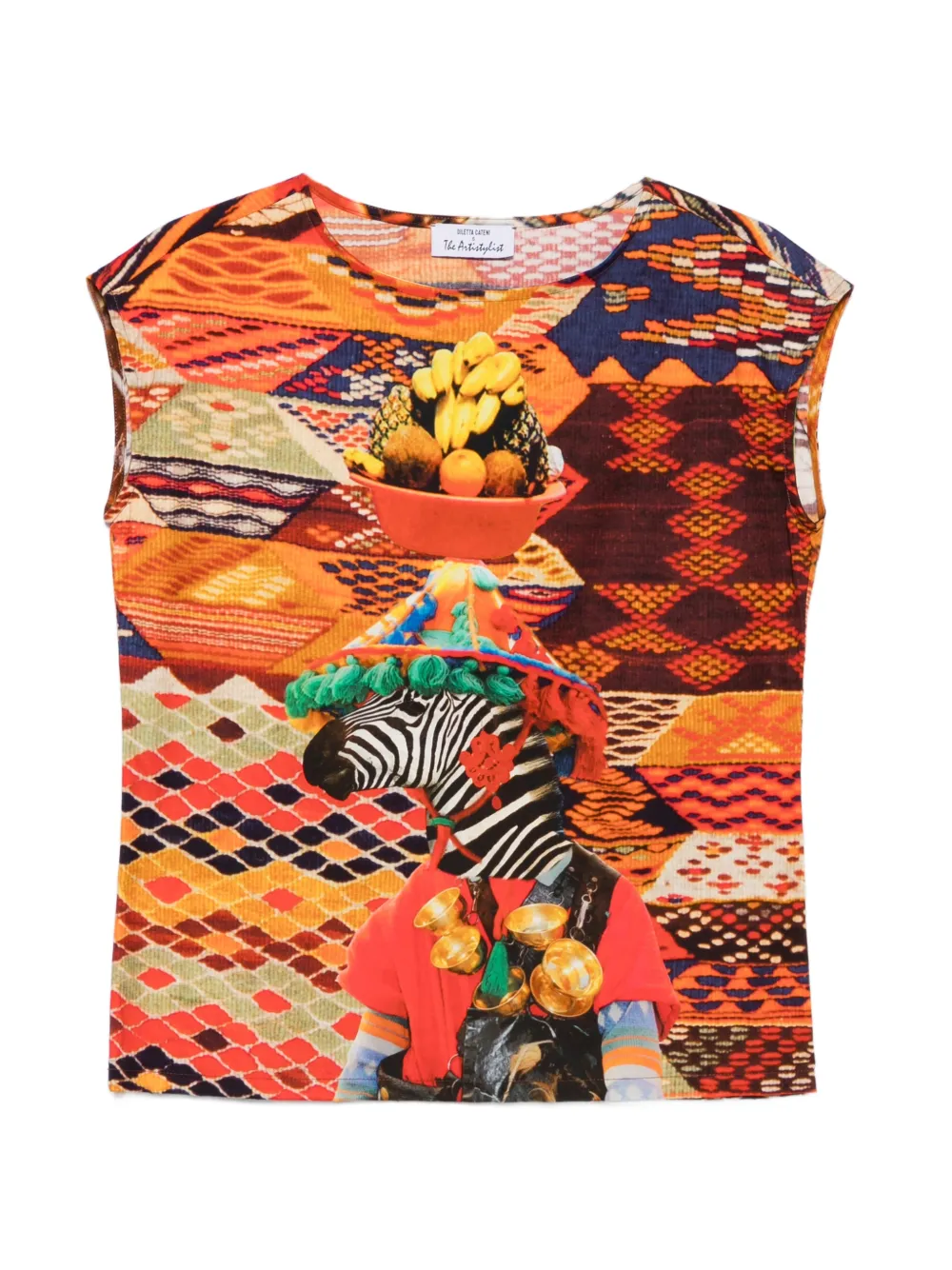 The Artistylist zebra-print cotton vest - Arancione