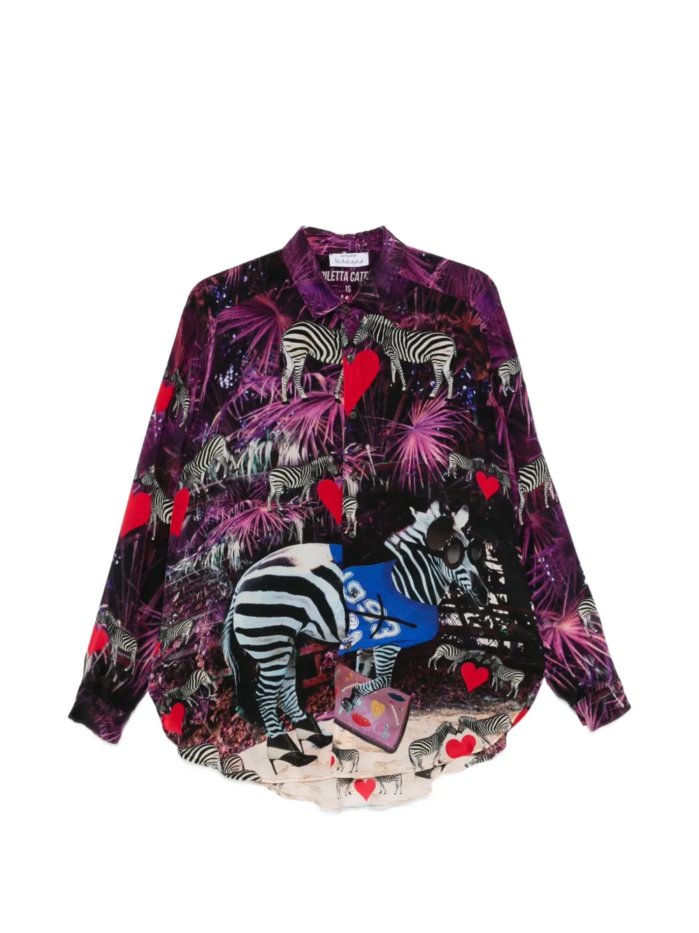 The Artistylist zebra-print heart-detail shirt - Violett