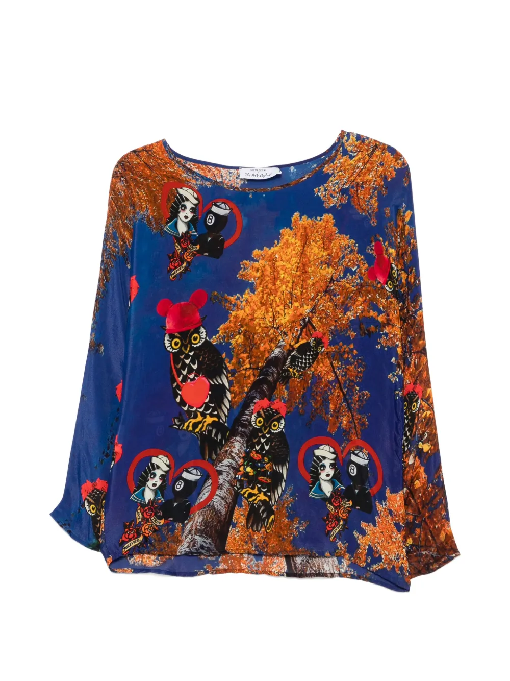 The Artistylist graphic-print long-sleeve blouse - Blu